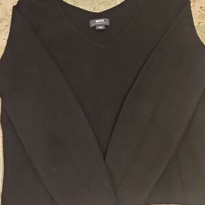 Anthropologie Maeve Black V-Neck Top